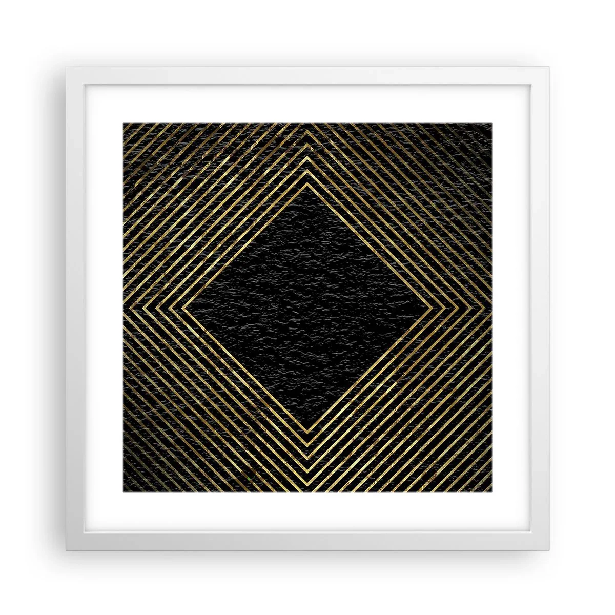 Affiche dans un cadre blanc - Poster - Géométrie dans un style glamour - 40x40 cm