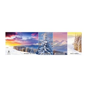 Échantillon de Papier Peint Autocollant Deluxe Sticker - En pleine journée - Paysage, Montagnes, Hiver - 100x30 cm