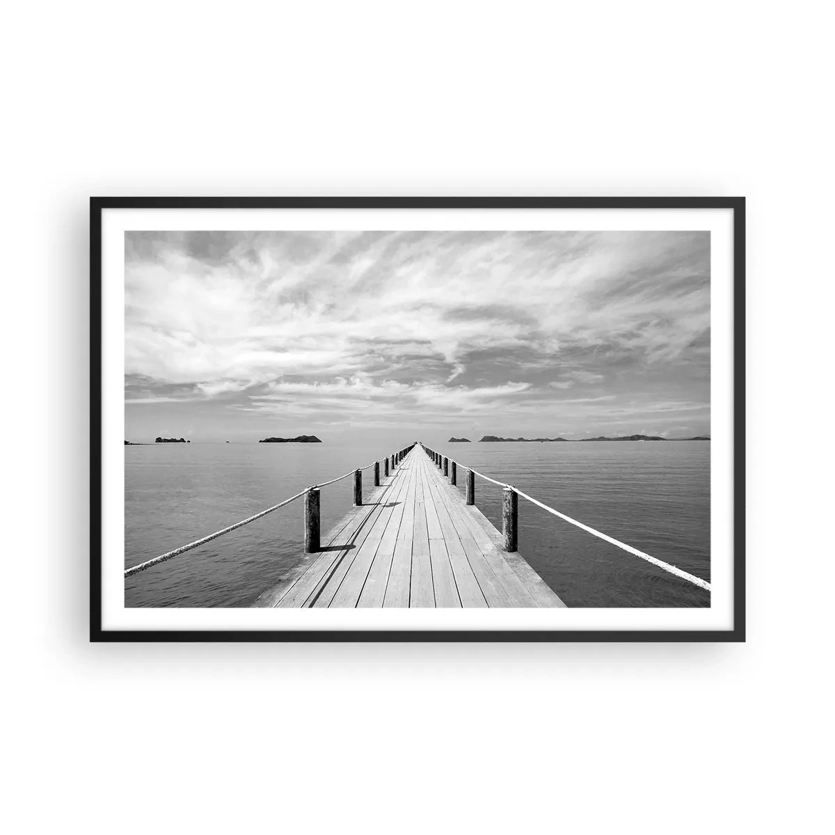 Affiche dans un cadre noir - Poster - Et peut-être un voyage... - 91x61 cm