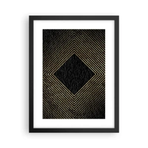 Affiche dans un cadre noir - Poster - Géométrie dans un style glamour - 30x40 cm