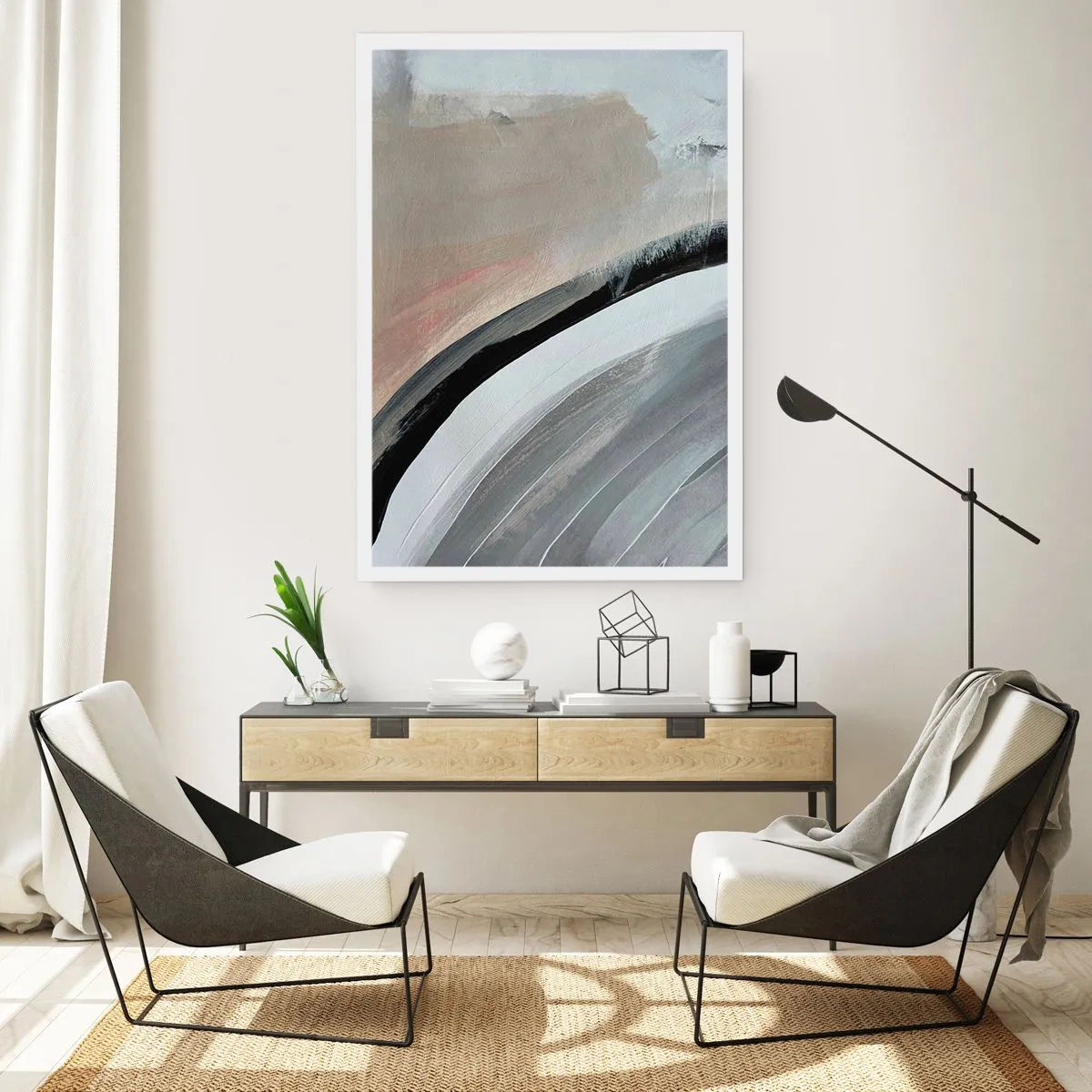 Affiche - Poster - Composition : arc de noir et gris - 61x91 cm