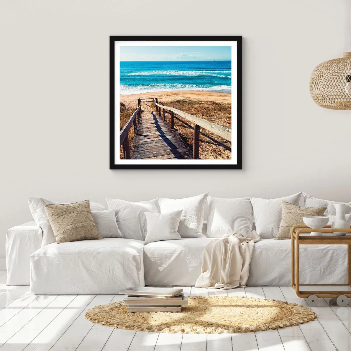 Affiche dans un cadre noir - Poster - Cours! - 50x50 cm