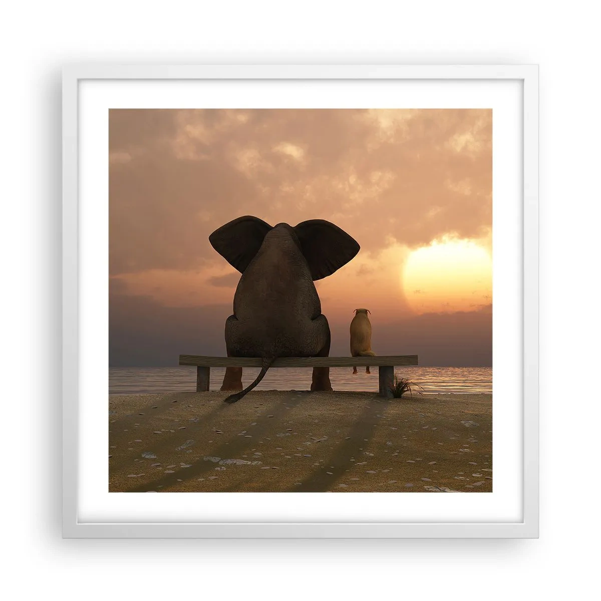 Affiche dans un cadre blanc - Poster - C'est bon de garder le silence ensemble - 50x50 cm