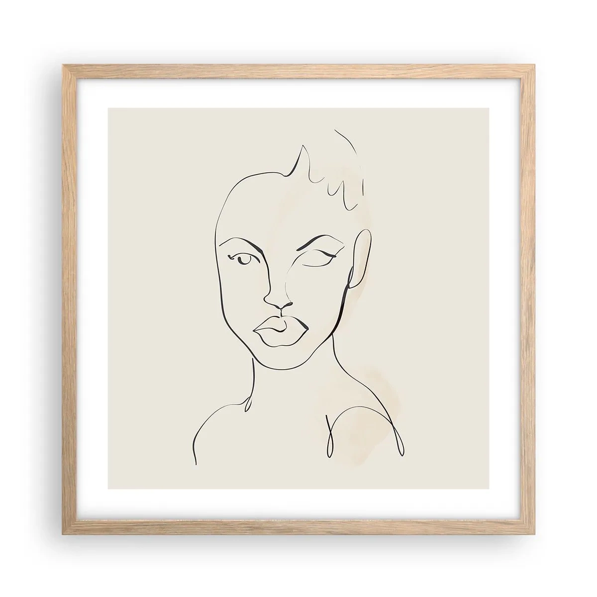 Affiche dans un chêne clair - Poster - Esquisse de la sensualité - 50x50 cm