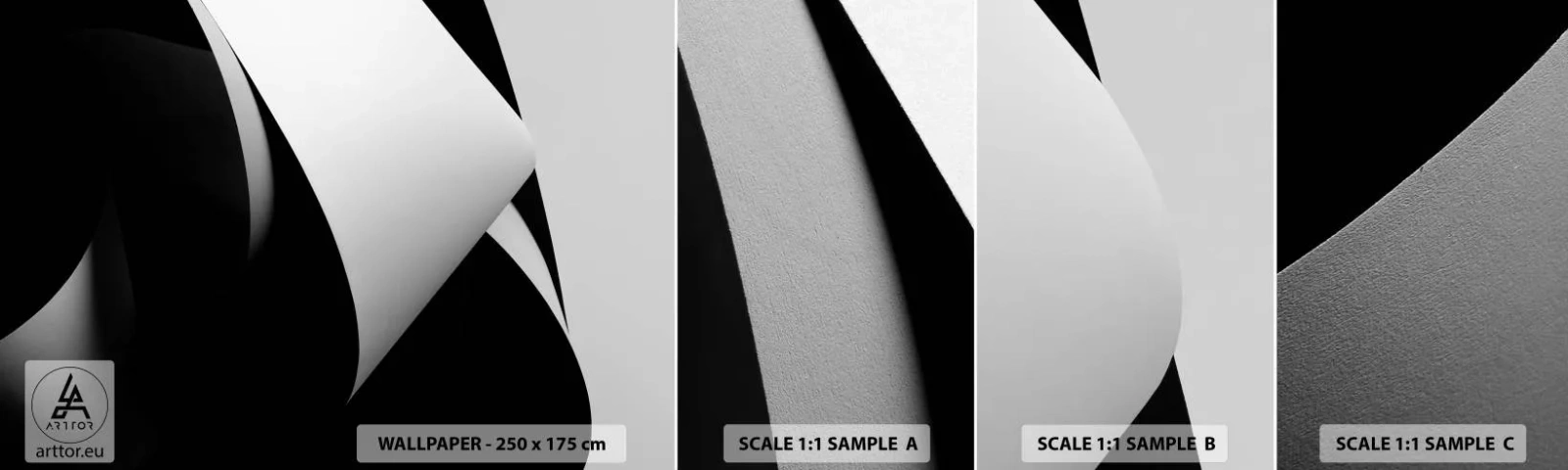 Échantillon De Papier Peint Standard Eco - Plans de lumière venus des profondeurs de l'ombre - 3D, Tamisé, Formes - 100x30 cm