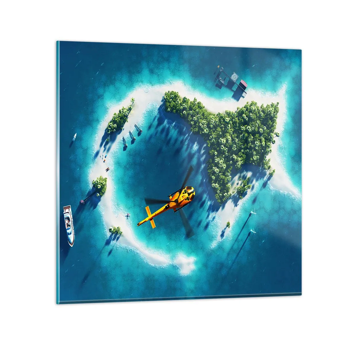 Impression sur verre - Image sur verre - Achetez-vous une île - 50x50 cm