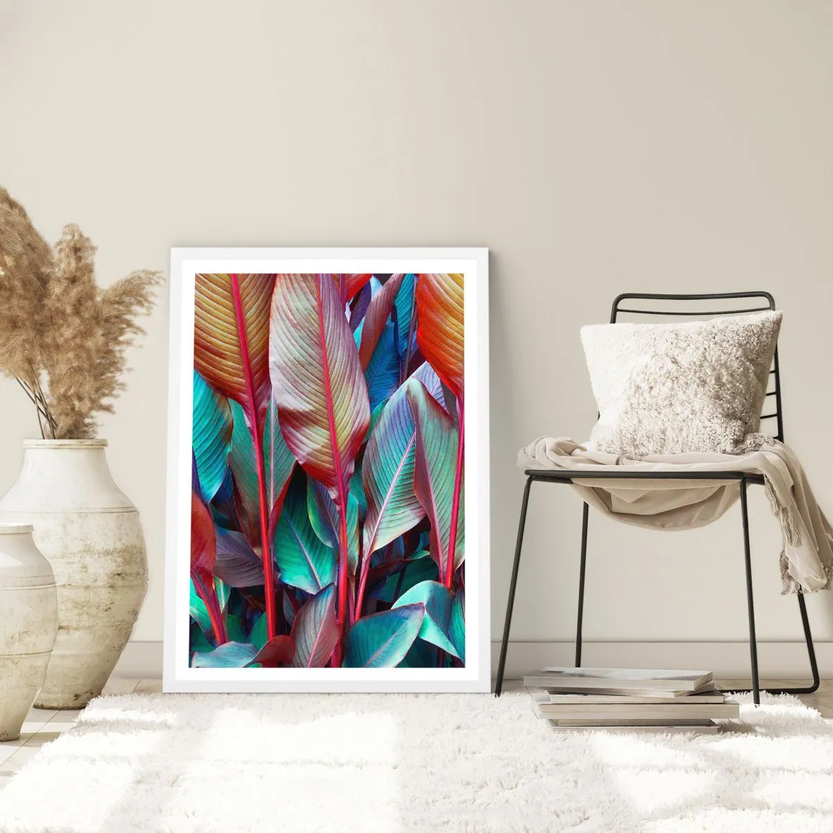 Affiche dans un cadre blanc - Poster - Un fourré coloré - 50x70 cm
