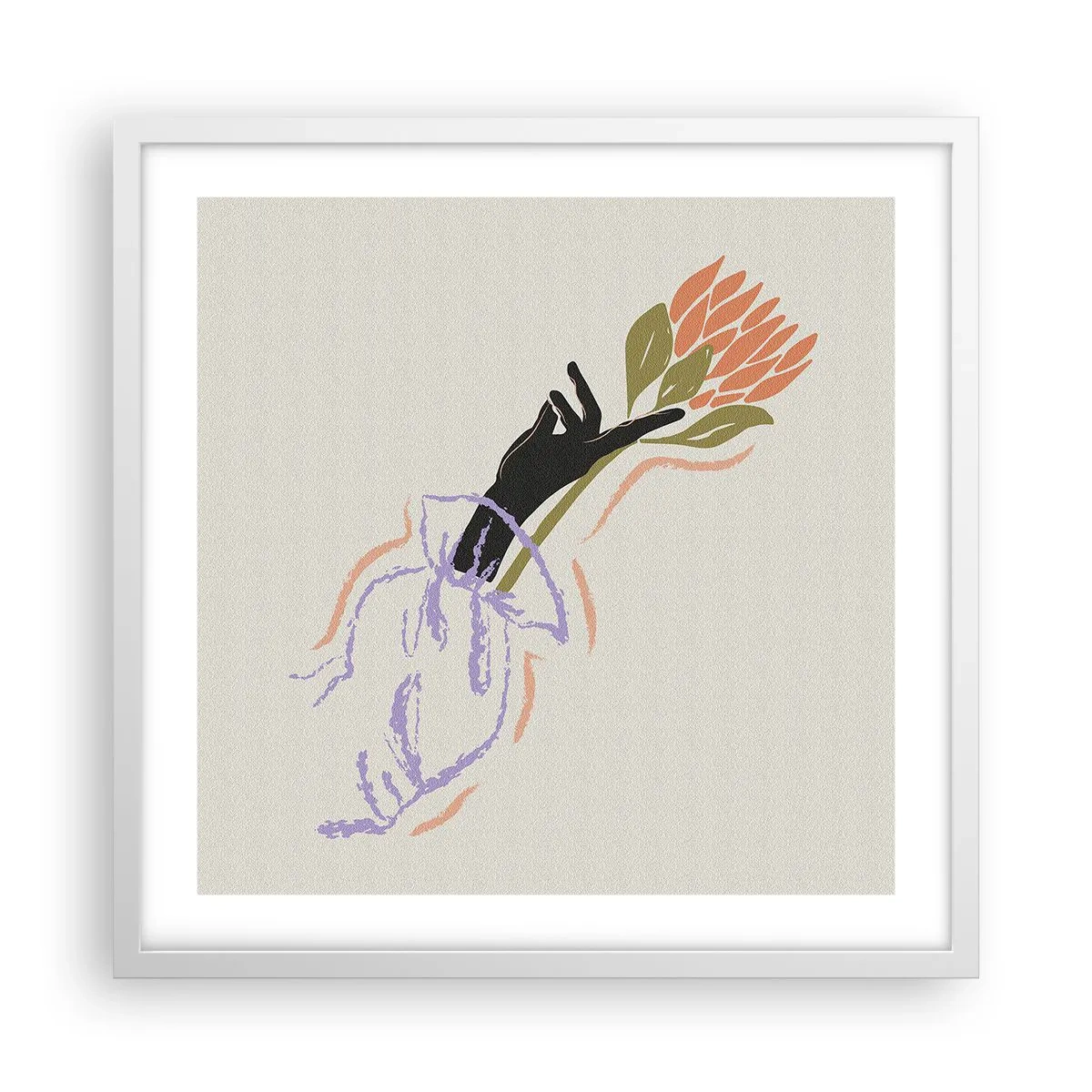 Affiche dans un cadre blanc - Poster - Touche fraternelle - 50x50 cm