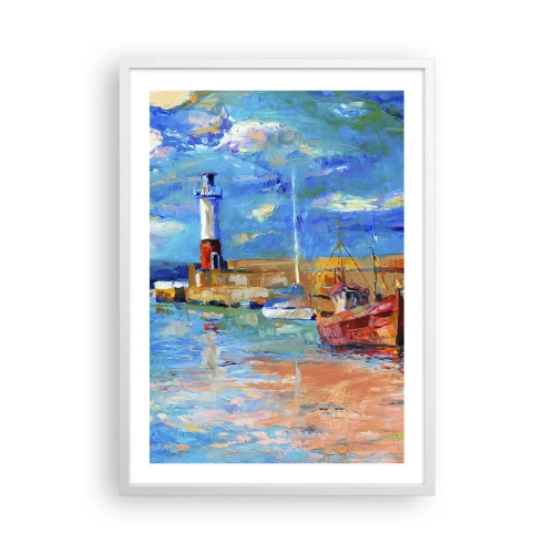 Affiche dans un cadre blanc - Poster - Un après-midi dans la baie arc-en-ciel - 50x70 cm