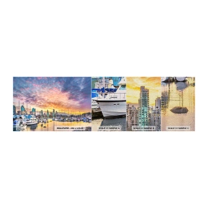 Échantillon de Papier Peint Premium Canvas - La cité aux mille marins - Paysage, Ville, port - 100x30 cm