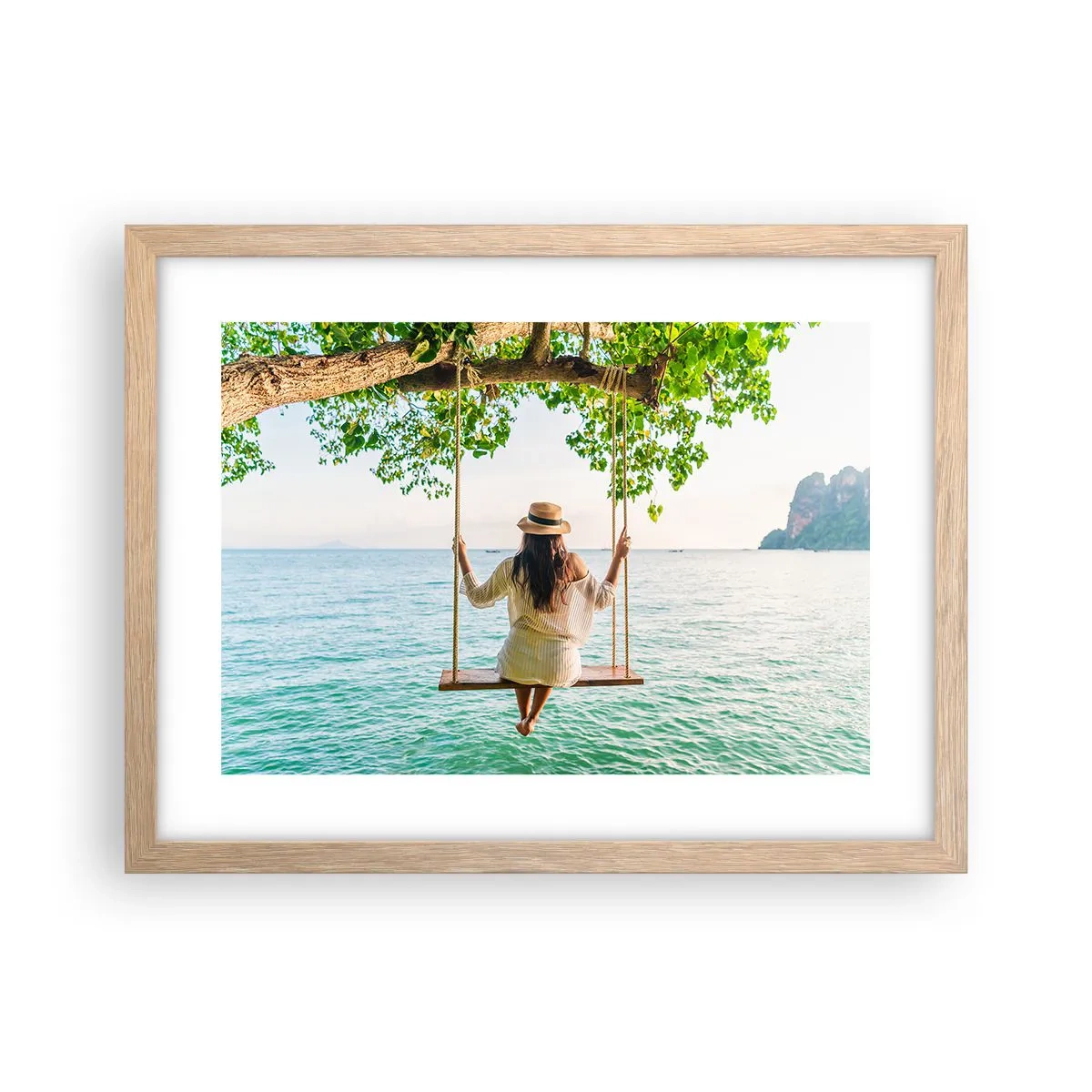 Affiche dans un chêne clair - Poster - La vie est belle - 40x30 cm