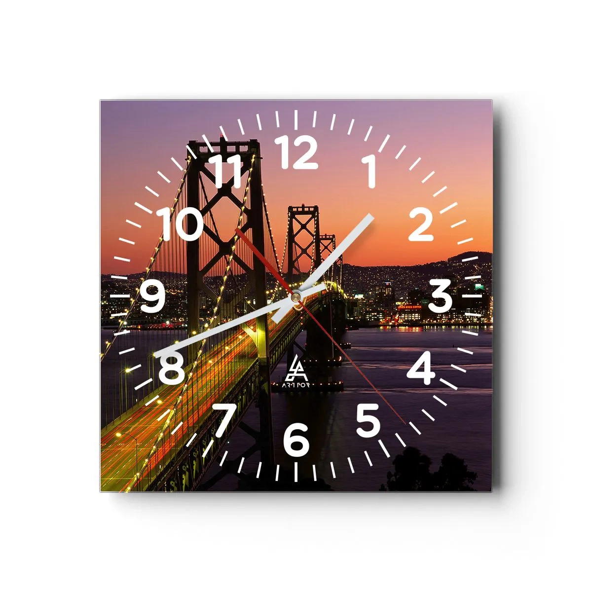 Horloge murale - Pendule murale - Soirée violette - 30x30 cm