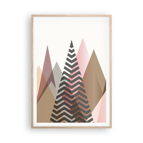 Affiche dans un chêne clair - Poster - Vue pyramidale - 70x100 cm