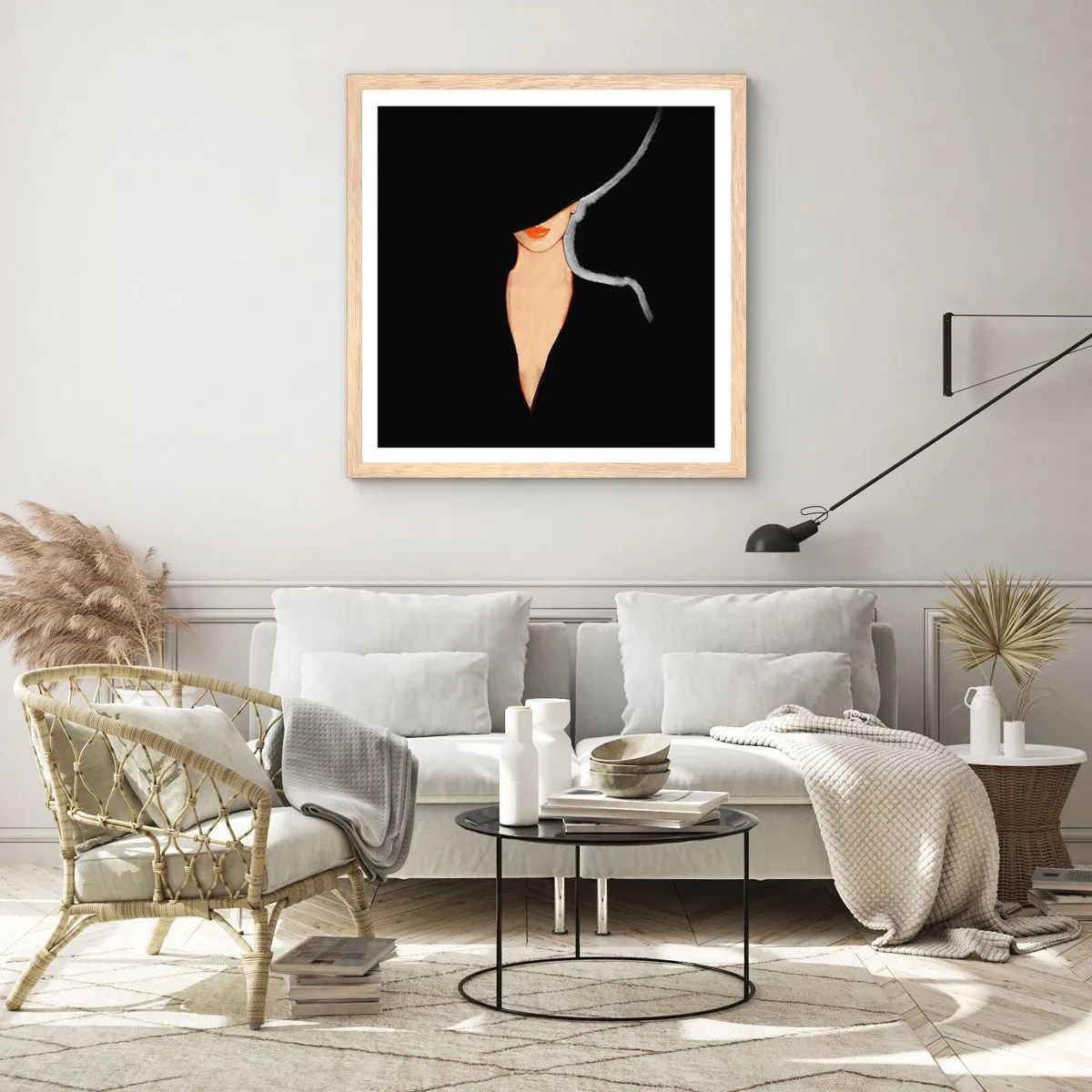 Affiche dans un chêne clair - Poster - Élégance et style - 30x30 cm