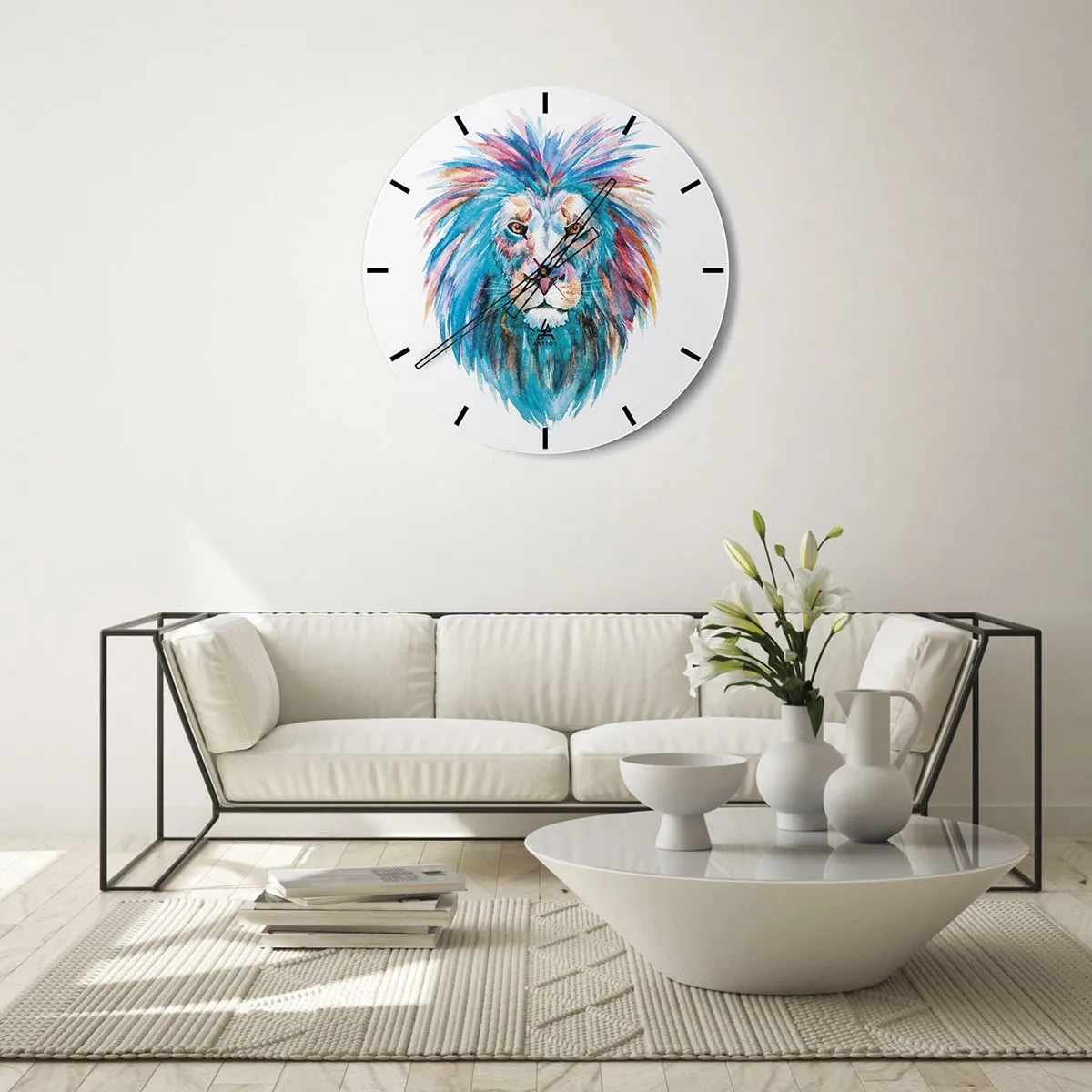 Horloge murale - Pendule murale - Aura électrique - 40x40 cm