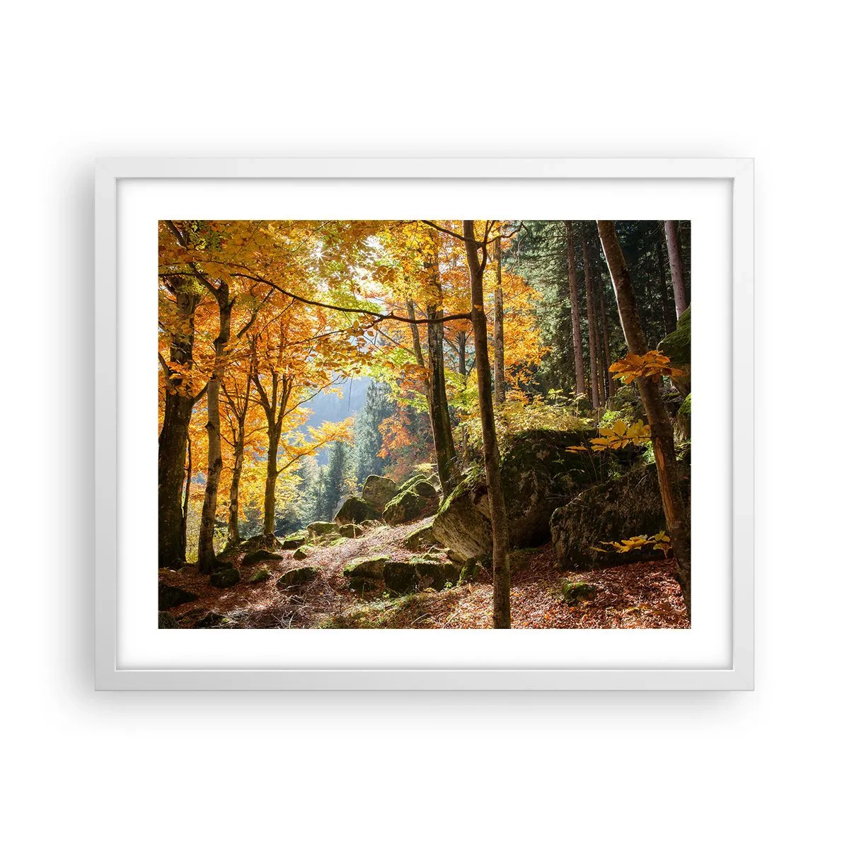 Affiche dans un cadre blanc - Poster - Il est temps de se détendre - 50x40 cm