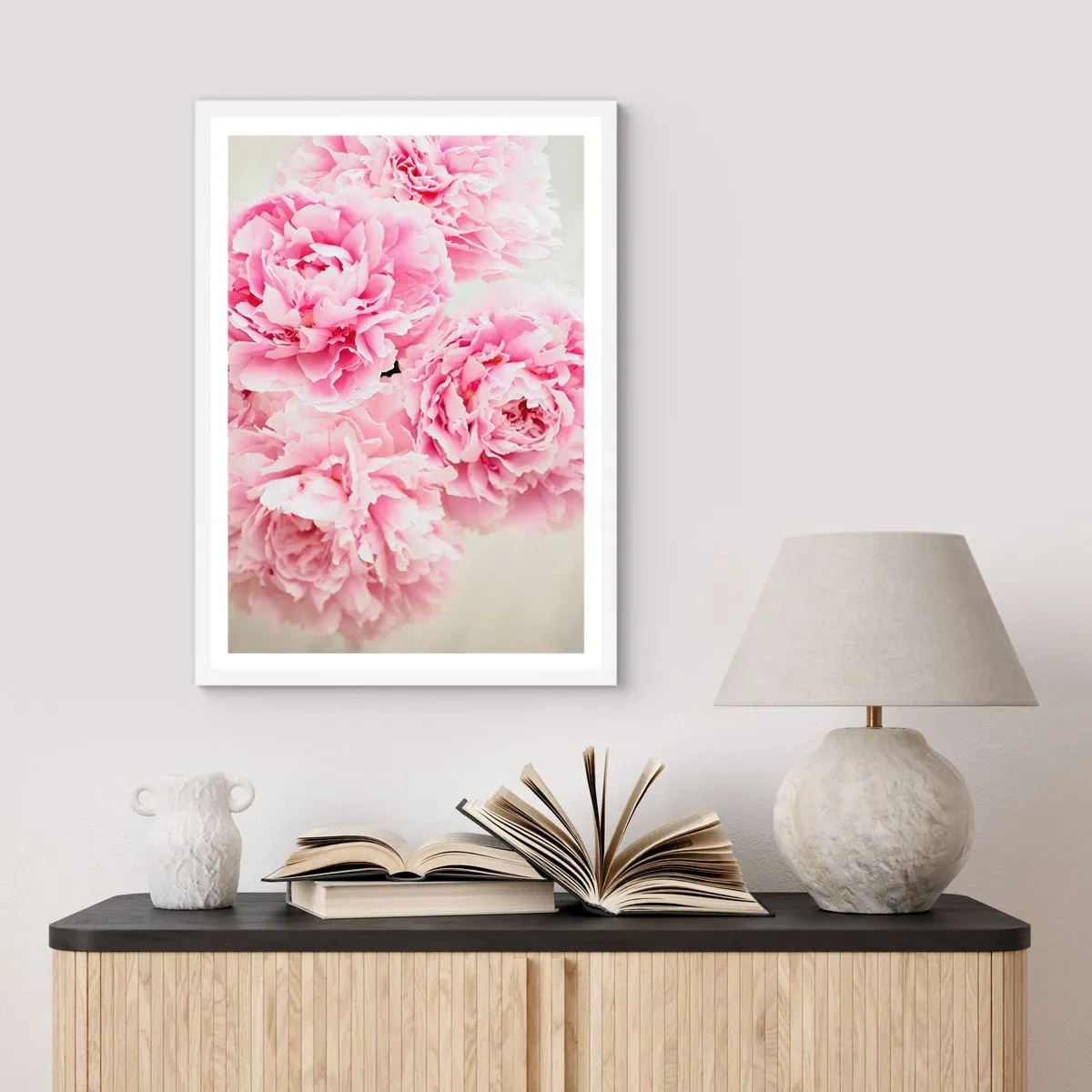 Affiche dans un cadre blanc - Poster - En glamour rose - 30x40 cm