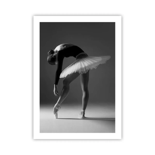 Affiche - Poster - Une ballerine dans une composition en noir et blanc dans une pose élégante - 50x70cm - Belle ballerine - Décoration murale moderne pour le salon et la chambre ARTTOR