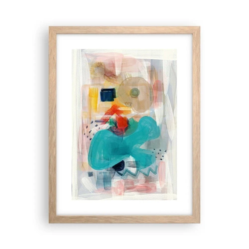 Affiche dans un chêne clair - Poster - Jeu de couleurs - 30x40 cm