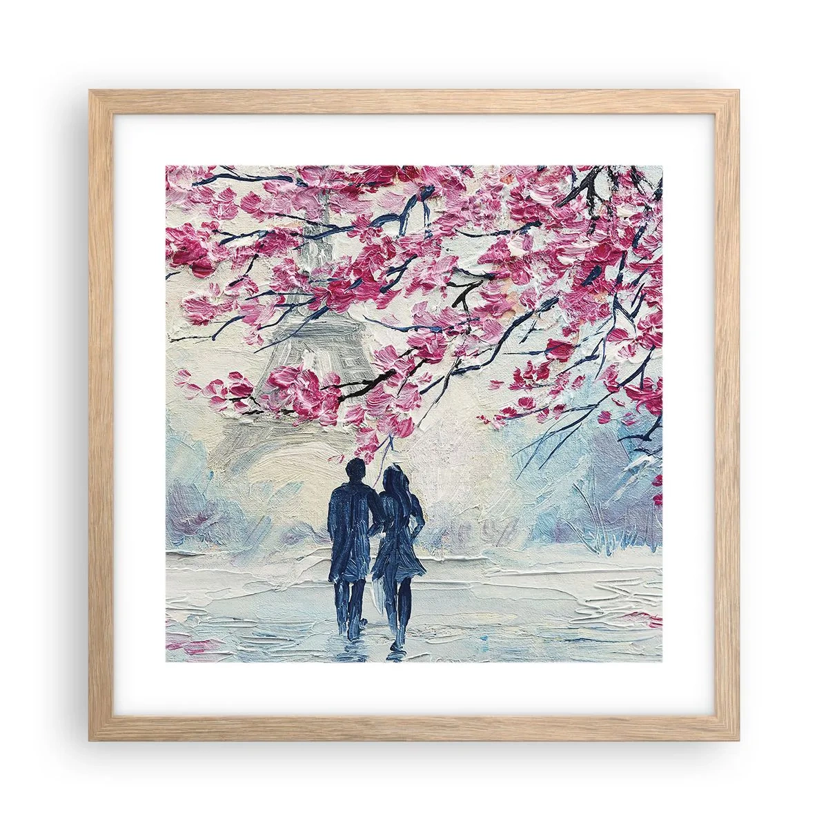 Affiche dans un chêne clair - Poster - Ballade romantique - 40x40 cm
