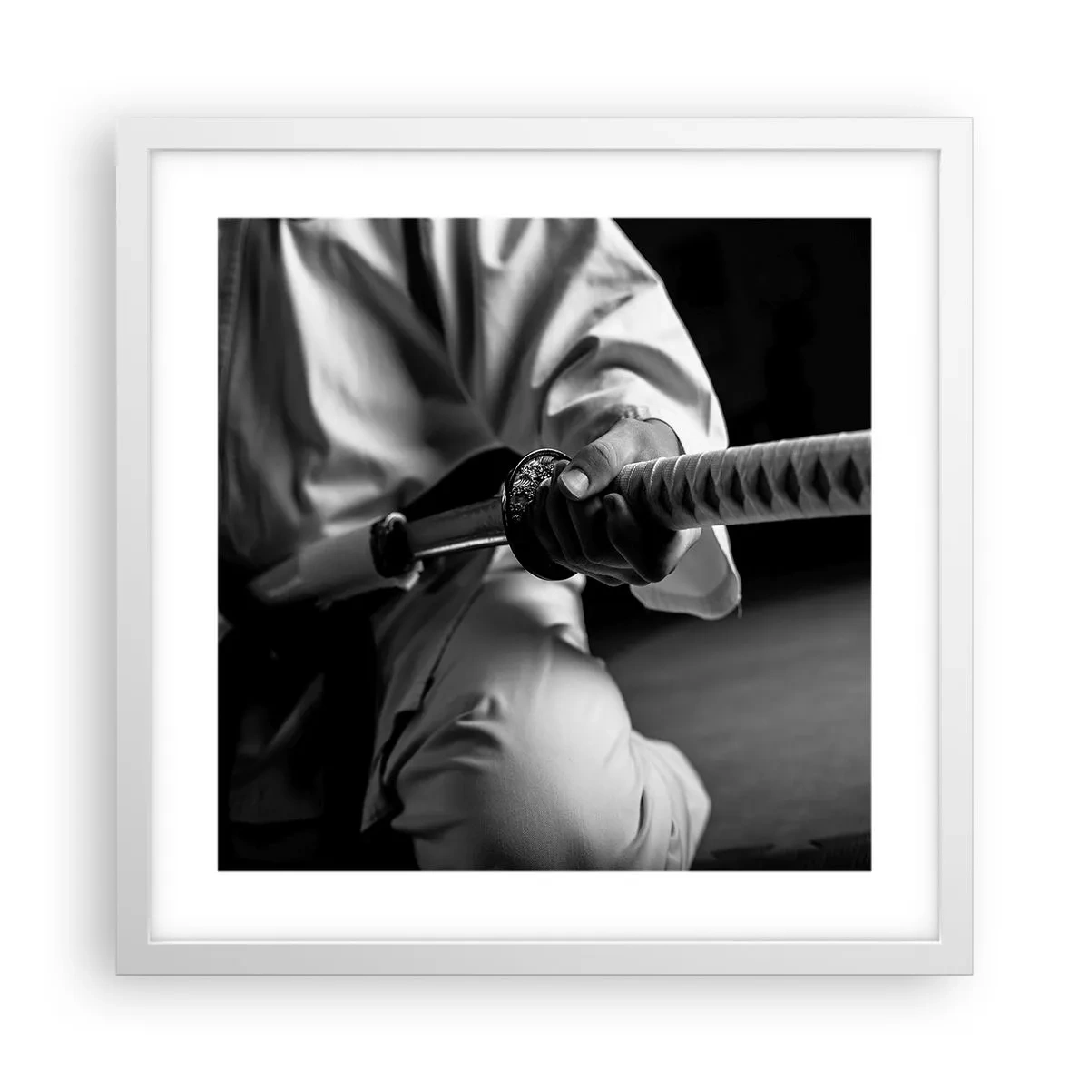 Affiche dans un cadre blanc - Poster - Âme de guerrier - 40x40 cm