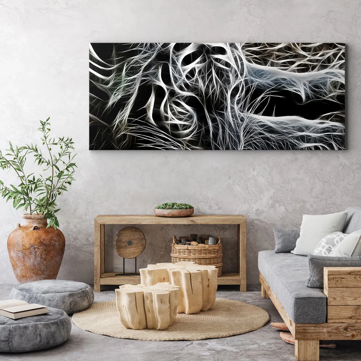 Impression sur toile - Image sur toile - Une étude de la légèreté du chat - 100x40 cm