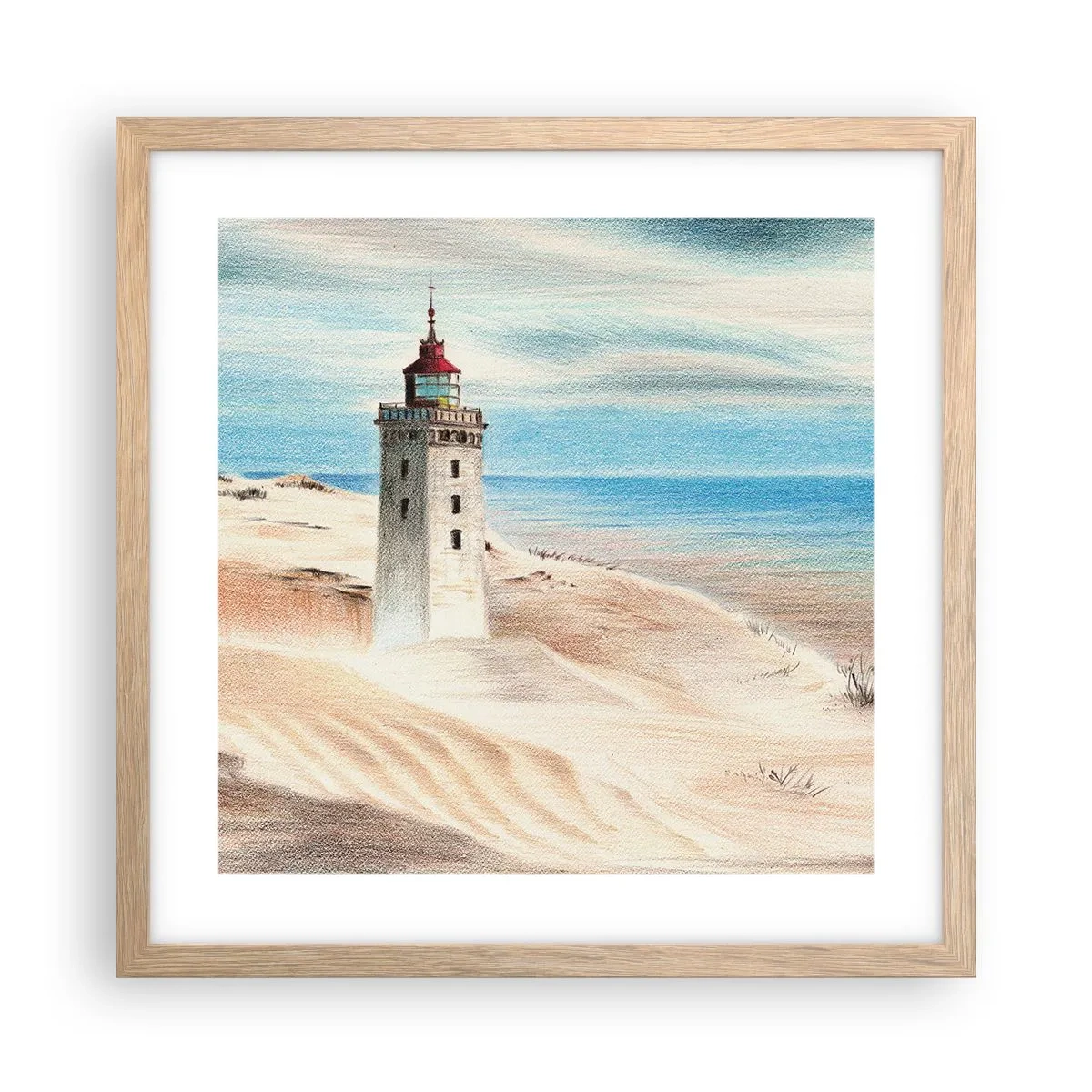 Affiche dans un chêne clair - Poster - Toujours regarder la mer - 40x40 cm