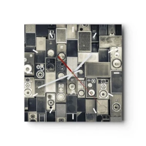 Horloge murale - Pendule murale - Collection d'enceintes de style rétro - 30x30cm - Tout va bien - Décoration murale moderne pour le salon et la chambre ARTTOR