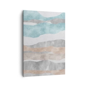 Impression sur toile - Image sur toile - Rayures abstraites aux tons pastel - 50x70cm - Une étude de proximité - Décoration murale moderne pour le salon et la chambre ARTTOR