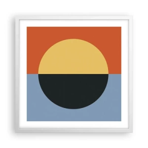 Affiche dans un cadre blanc - Poster - Composition de chaleur et de fraîcheur - 50x50 cm