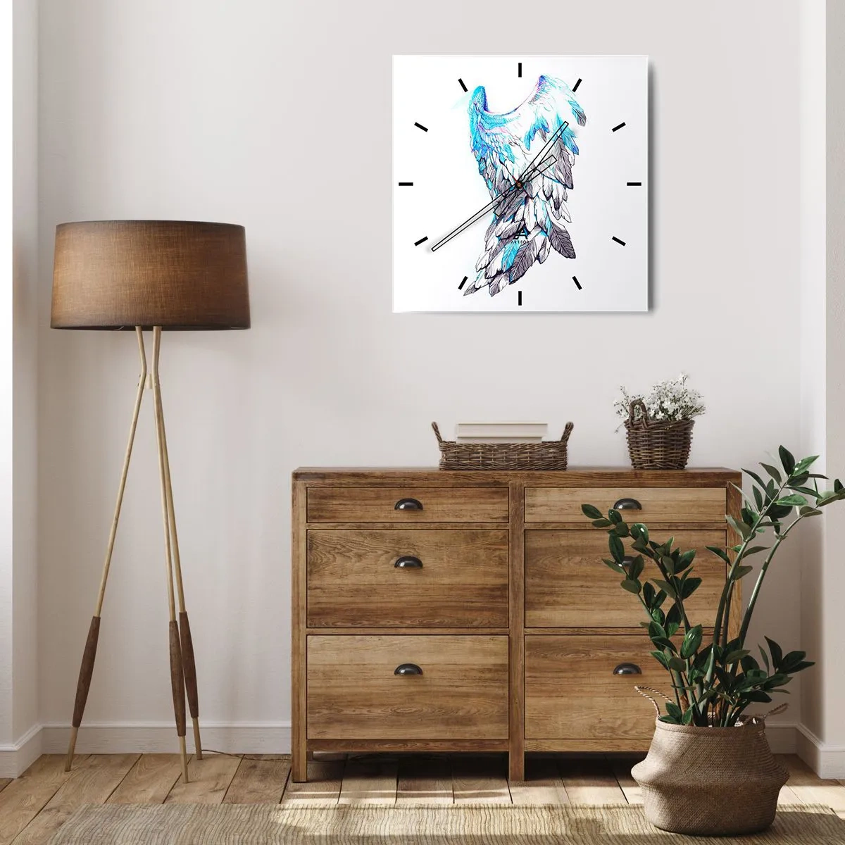 Horloge murale - Pendule murale - j'ai besoin d'ailes - 40x40 cm