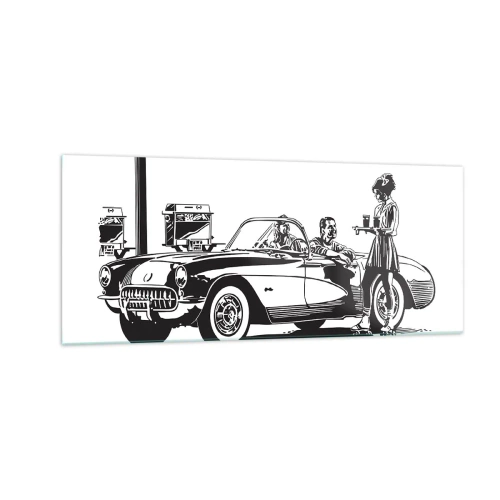 Impression sur verre - Image sur verre - 60's - Amérique insouciante - 100x40 cm