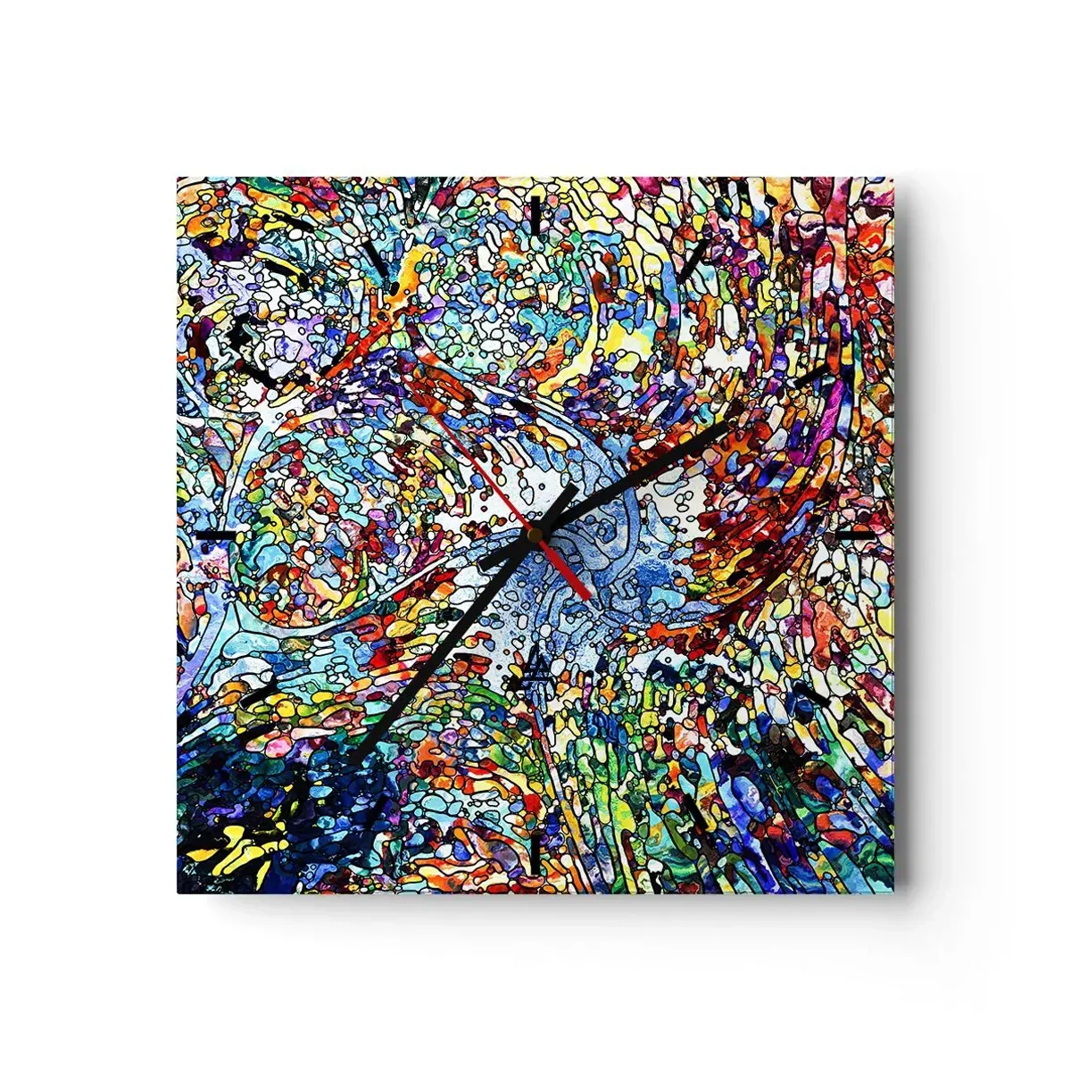 Horloge murale - Pendule murale - Goutte de vitrail - 40x40 cm