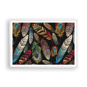 Affiche dans un cadre blanc - Poster - Le carnaval des oiseaux - 100x70 cm