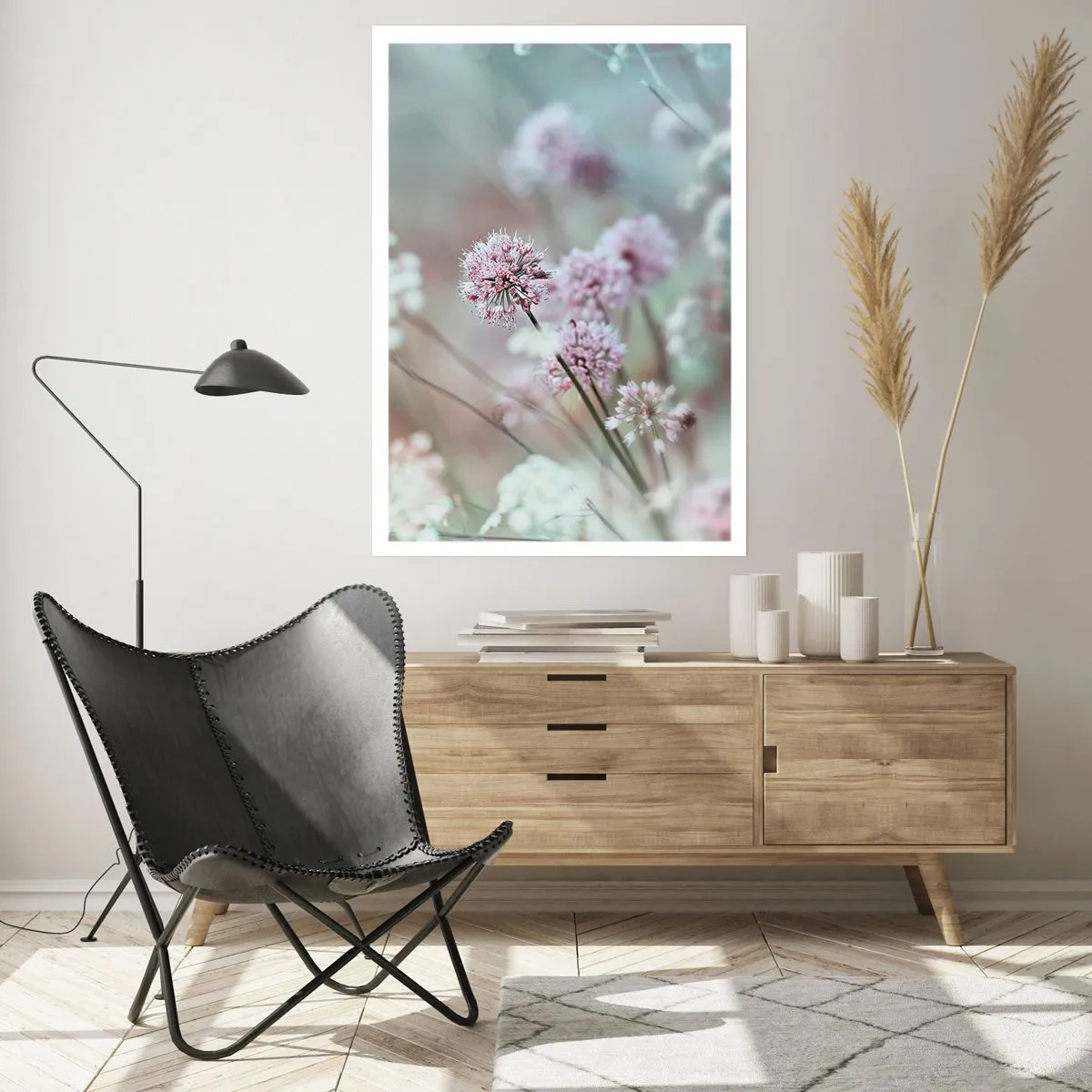 Affiche - Poster - Herbes douces en filigrane - 40x50 cm
