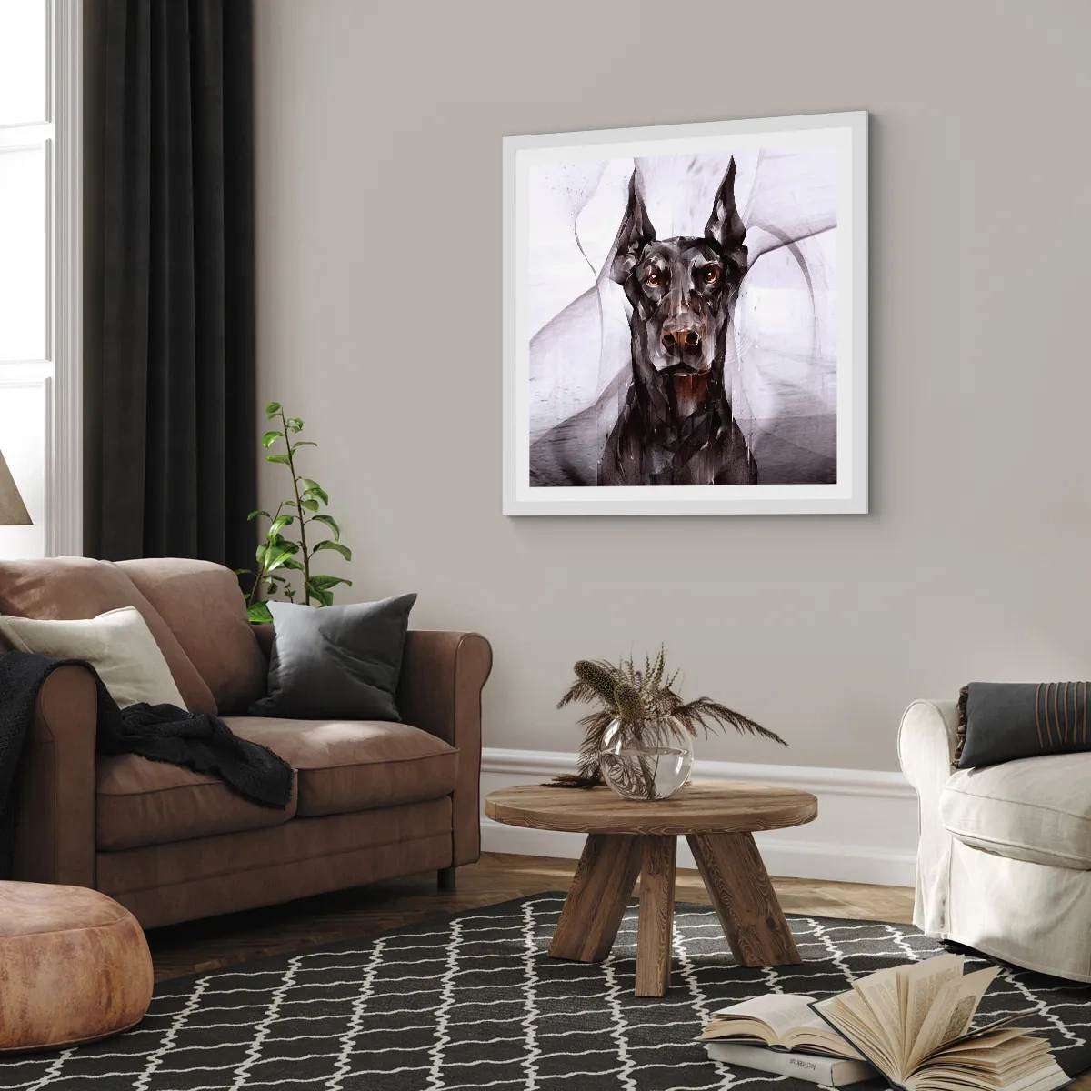 Affiche dans un cadre blanc - Poster - Né noble - 50x50 cm