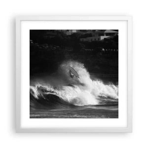 Affiche dans un cadre blanc - Poster - Défi accepté! - 40x40 cm