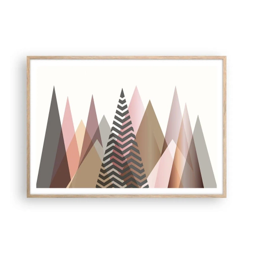 Affiche dans un chêne clair - Poster - Vue pyramidale - 100x70 cm