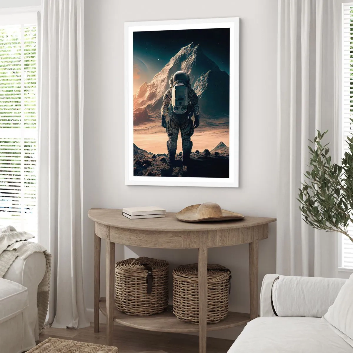 Affiche dans un cadre blanc - Poster - Nouveau défi - 70x100 cm