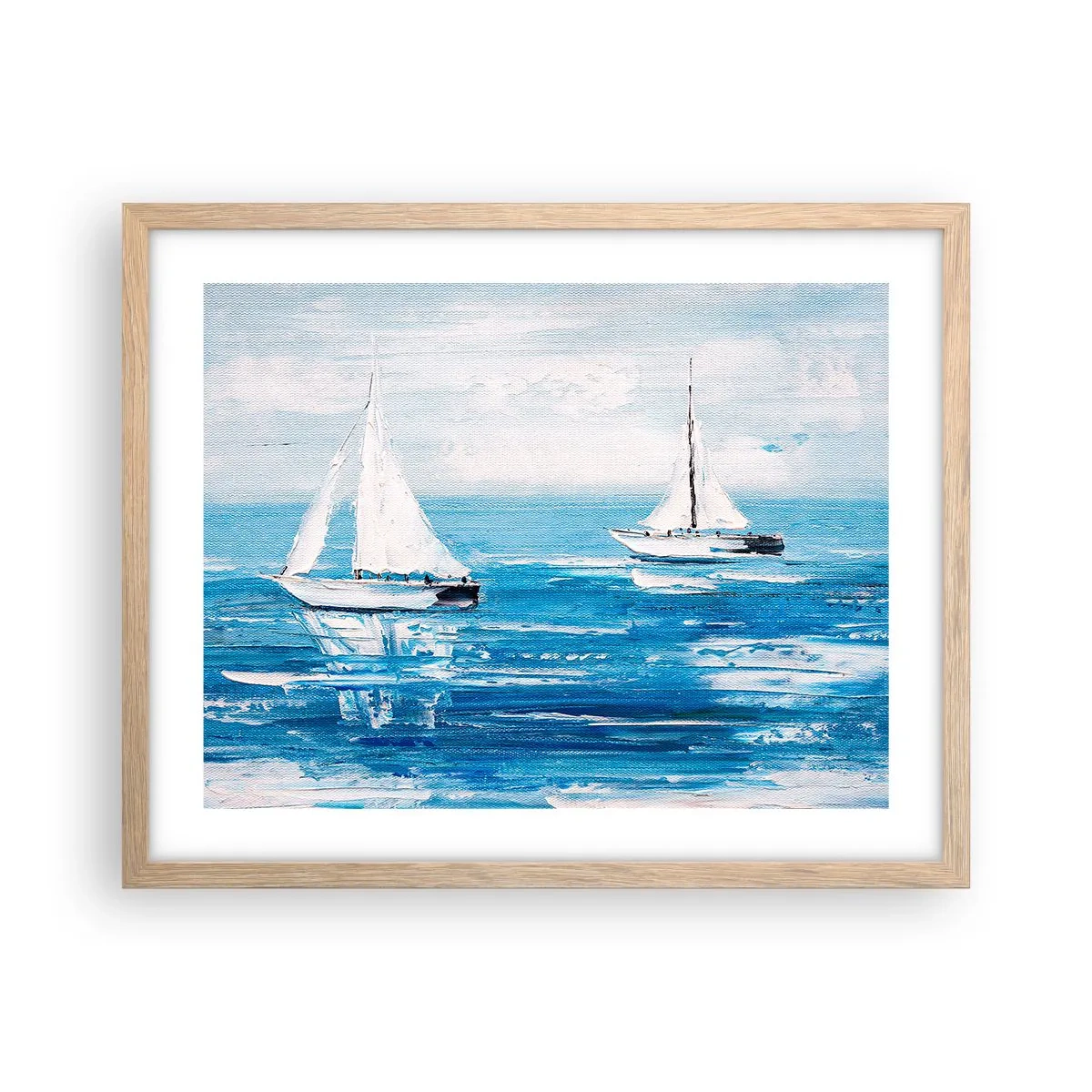 Affiche dans un chêne clair - Poster - Avec un ami à mes côtés - 50x40 cm