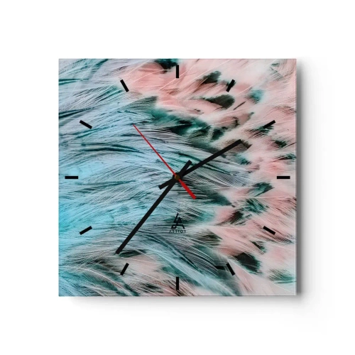 Horloge murale - Pendule murale - Duvet rose saphir - 40x40 cm