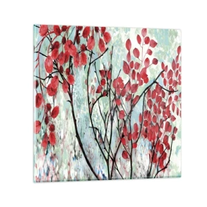 Impression sur verre - Image sur verre - Arbre en écarlate - 70x70 cm