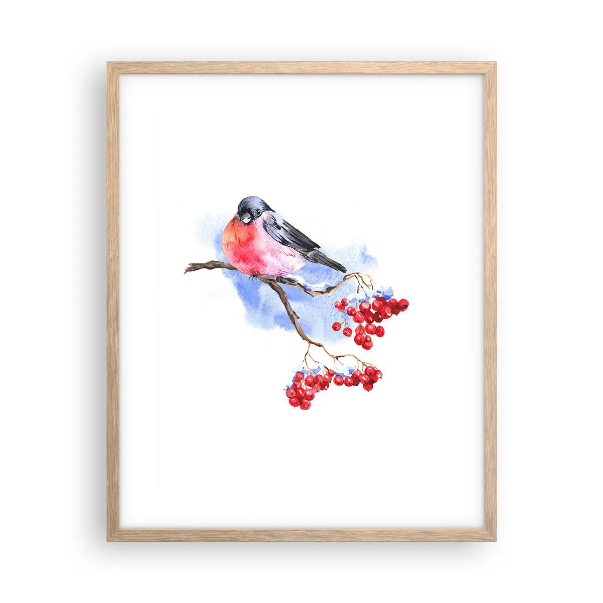 Affiche dans un chêne clair - Poster - L'hiver en couleurs - 40x50 cm