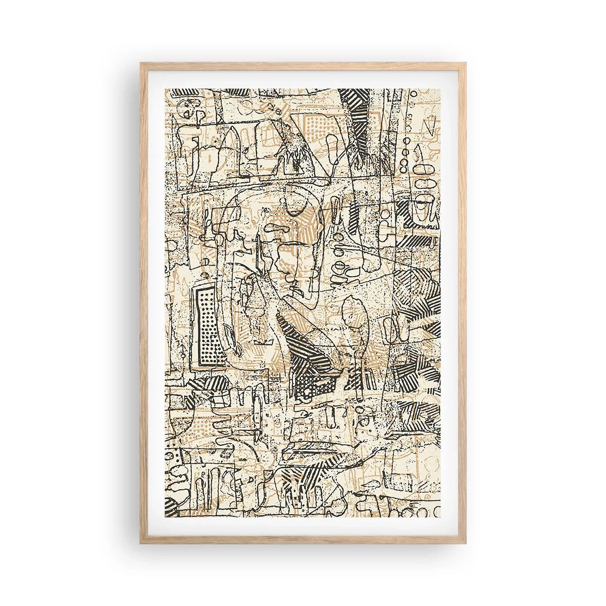 Affiche dans un chêne clair - Poster - Il attend d'être décodé - 61x91 cm