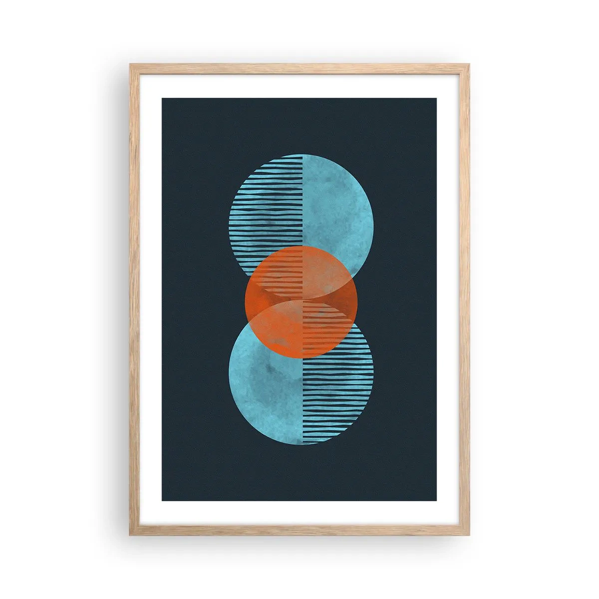 Affiche dans un chêne clair - Poster - Composition symétrique - 50x70 cm