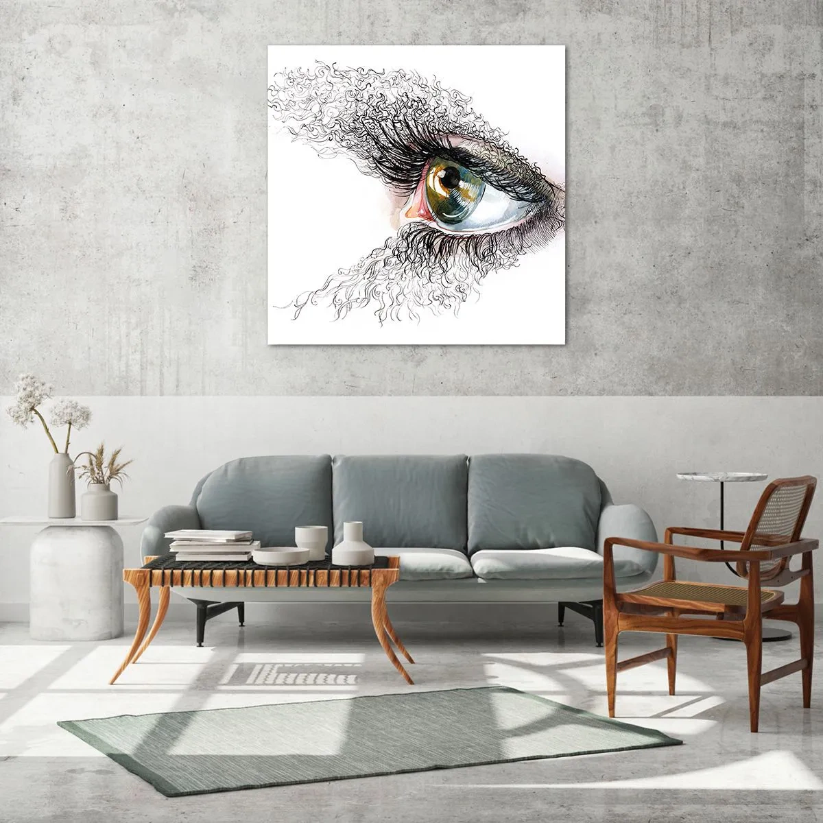 Impression sur verre - Image sur verre - Regarde droit dans l'âme - 50x50 cm