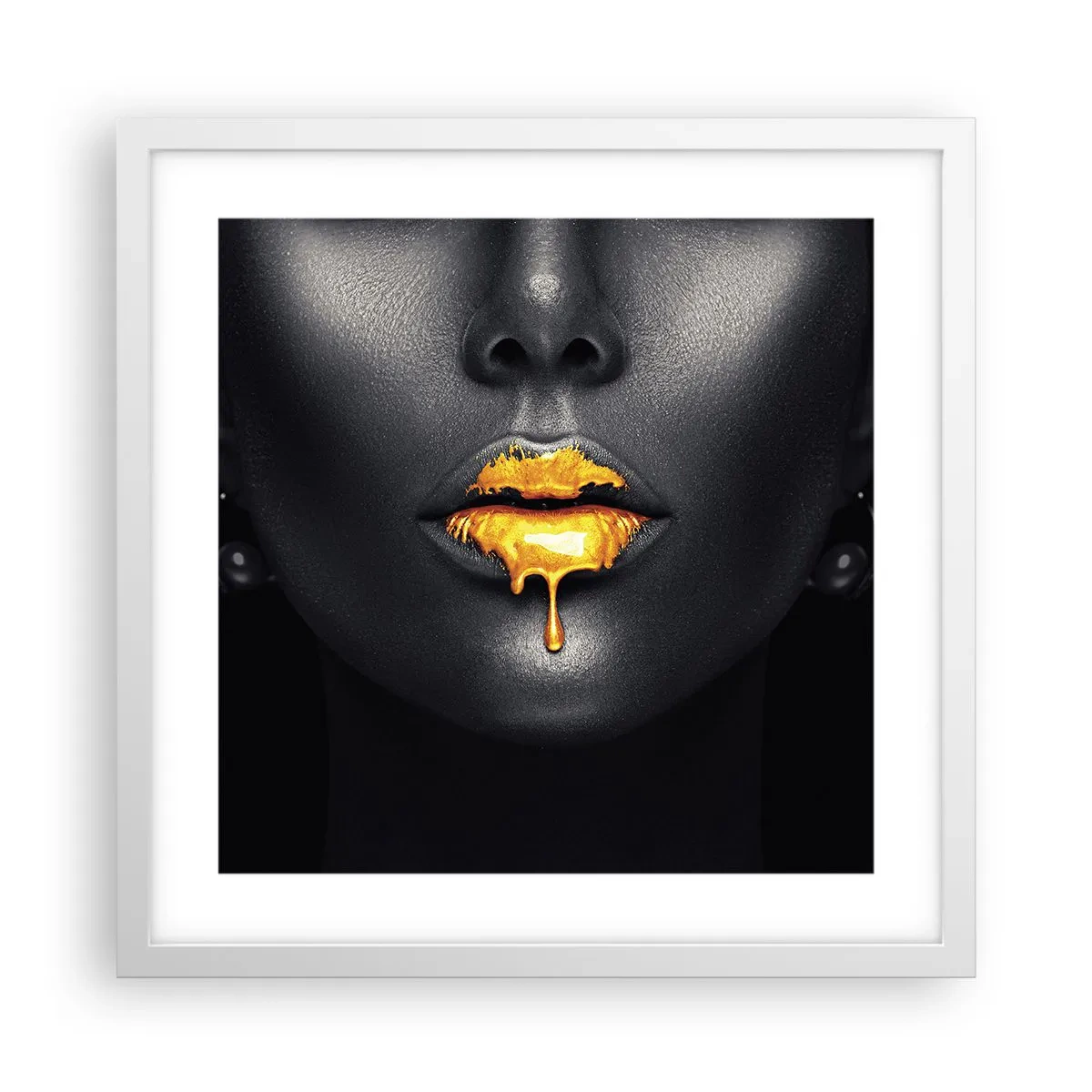 Affiche dans un cadre blanc - Poster - Bouche d'or - 40x40 cm