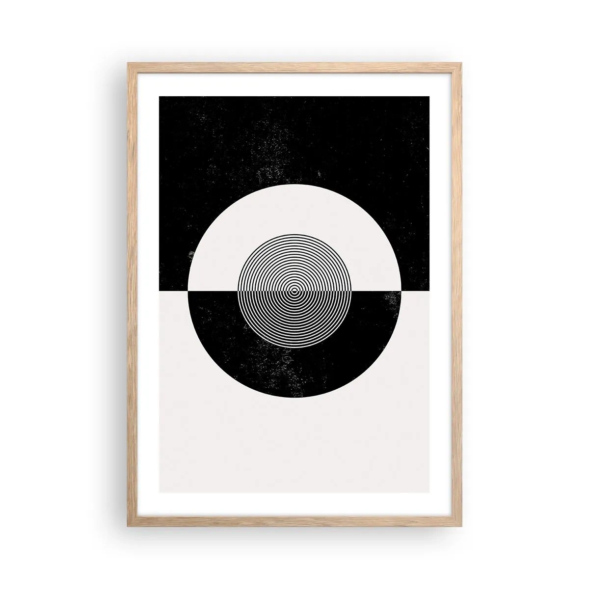 Affiche dans un chêne clair - Poster - Harmonie de noir et blanc - 50x70 cm