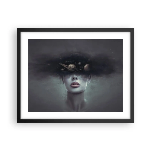 Affiche dans un cadre noir - Poster - Et les planètes deviennent folles... - 50x40 cm