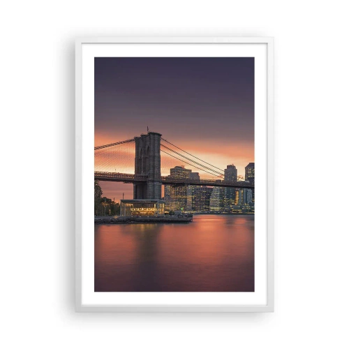 Affiche dans un cadre blanc - Poster - Immergé dans le silence lilas - 50x70 cm